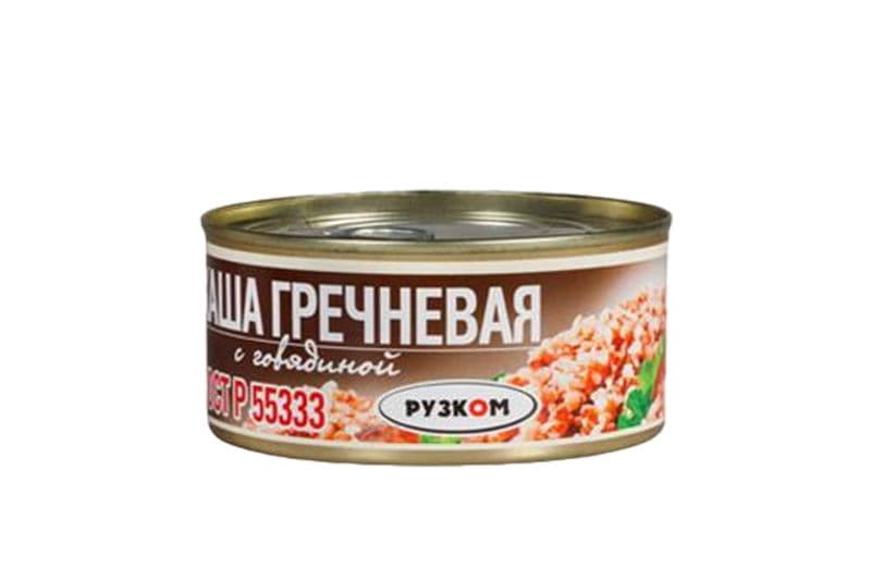 Каша гречневая с говядиной ГОСТ 325г ж/б Рузком