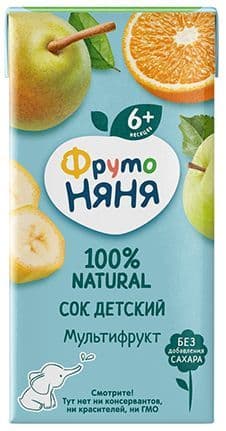 Сок ФрутоНяня мультифруктовый 0,2л