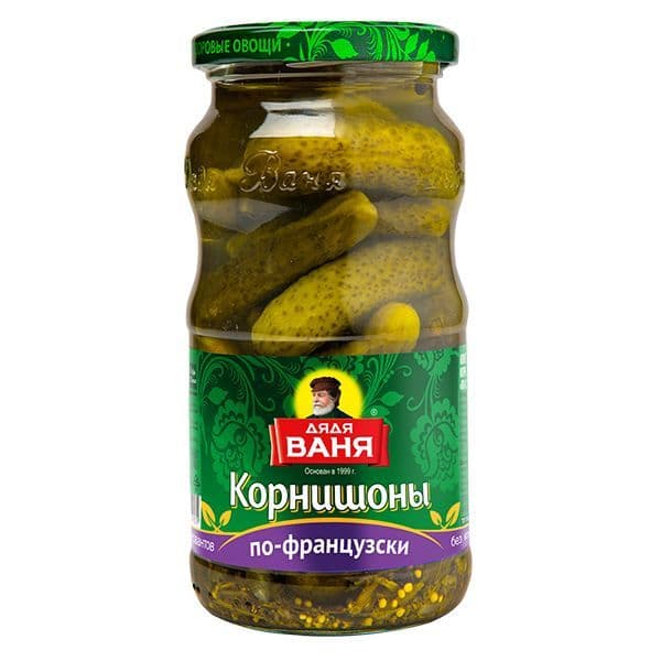 Огурцы Корнишоны по-французски 460г Дядя Ваня
