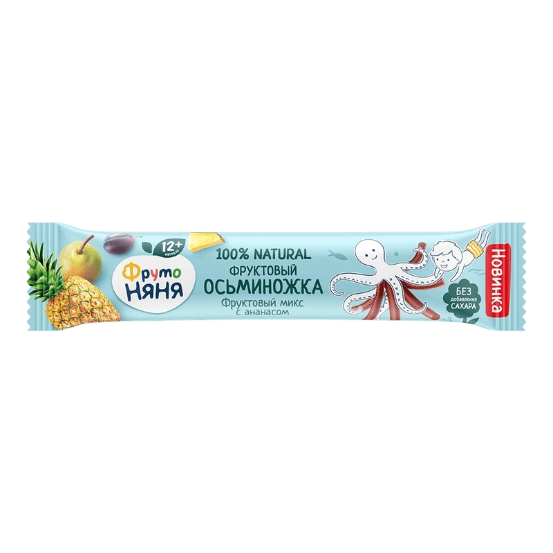 Фруктовые осьминожки ФрутоНяня фрукт микс с ананасом 16г