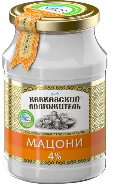 Мацони Кавказский долгожитель 900г с/б 4%  Сатурн БЗМЖ