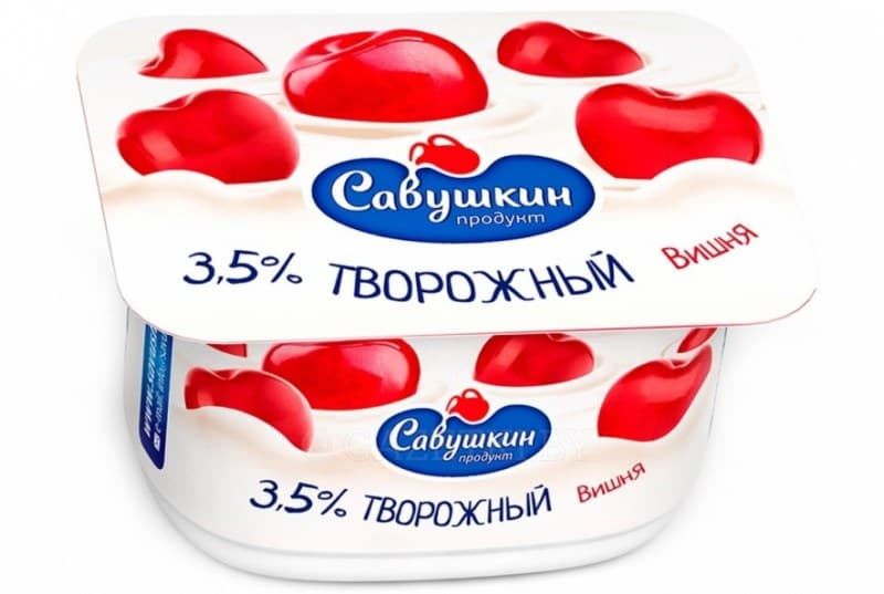 Паста творожная 3,5% вишня 120г Савушкин