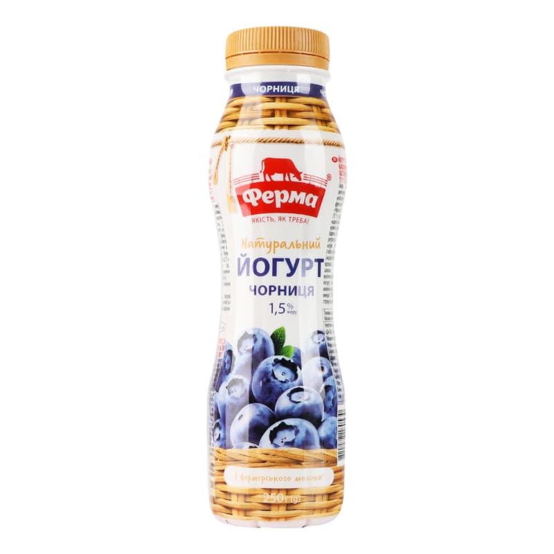 Йогурт Фермерский продукт 230г Черника 1,5% БЗМЖ Т/т.  МПК