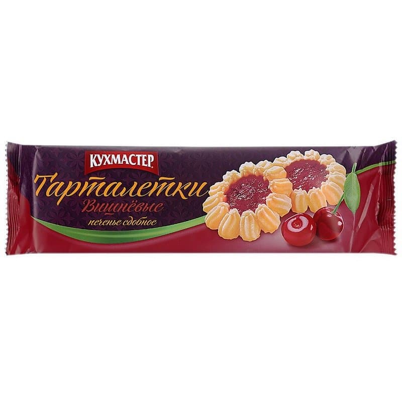 Печенье сдобное Тарталетки вишневые 240г Кухмастер