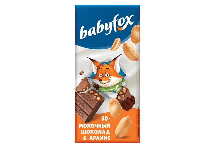 Шоколад Бэбифокс молочный с арахисом 90г