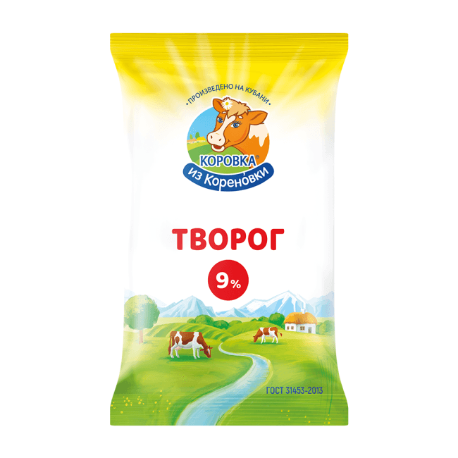 Творог 9% 180г флоупак КизК