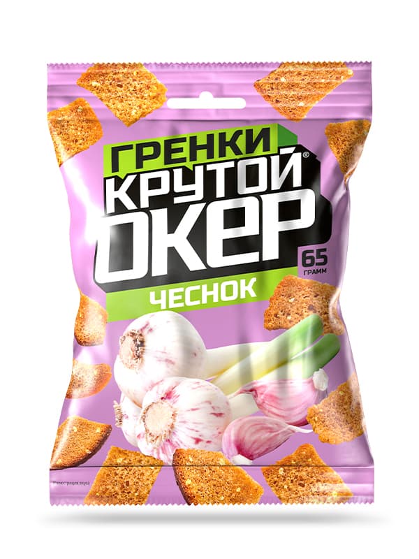 Гренки Крутой Окер 65г со вкусом Чеснока