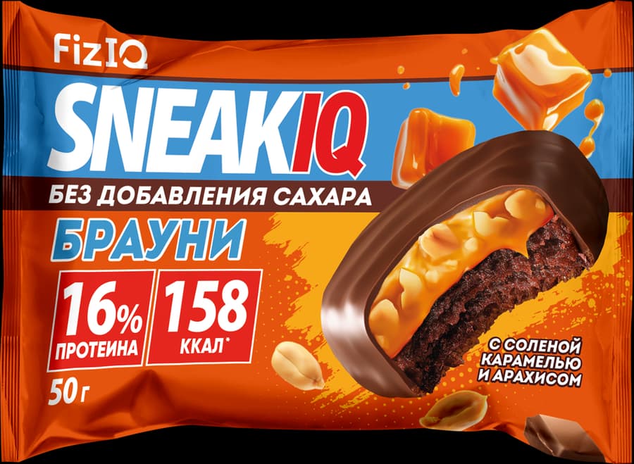Печенье протеин Физик Снэк 50г сол.карам и арахис без дс