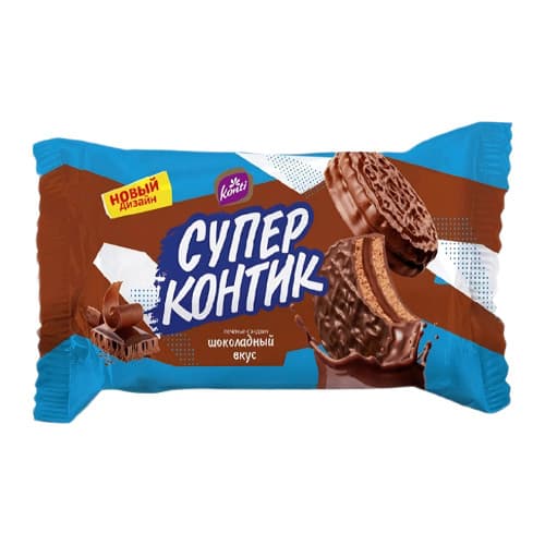 Печенье Супер-Контик шоколадный вкус 50г Конти