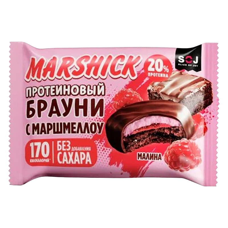 Печенье протеин Маршик 53г Брауни глазир с малиной без дс