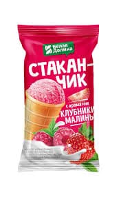 Мороженое с змж со вкусом Клубники-Малины стакан 70г Белая долина*32