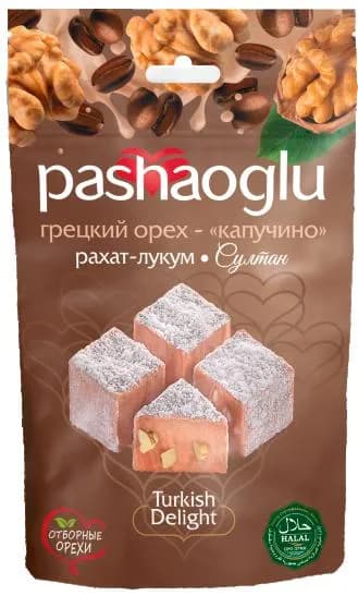 Рахат-Лукум Пашаоглу Султан с грец.орехом вкус капучино 150г Восточный букет