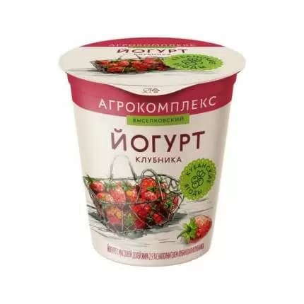 Йогурт безлактозный Клубника 3,5% 150г Агрокомплекс