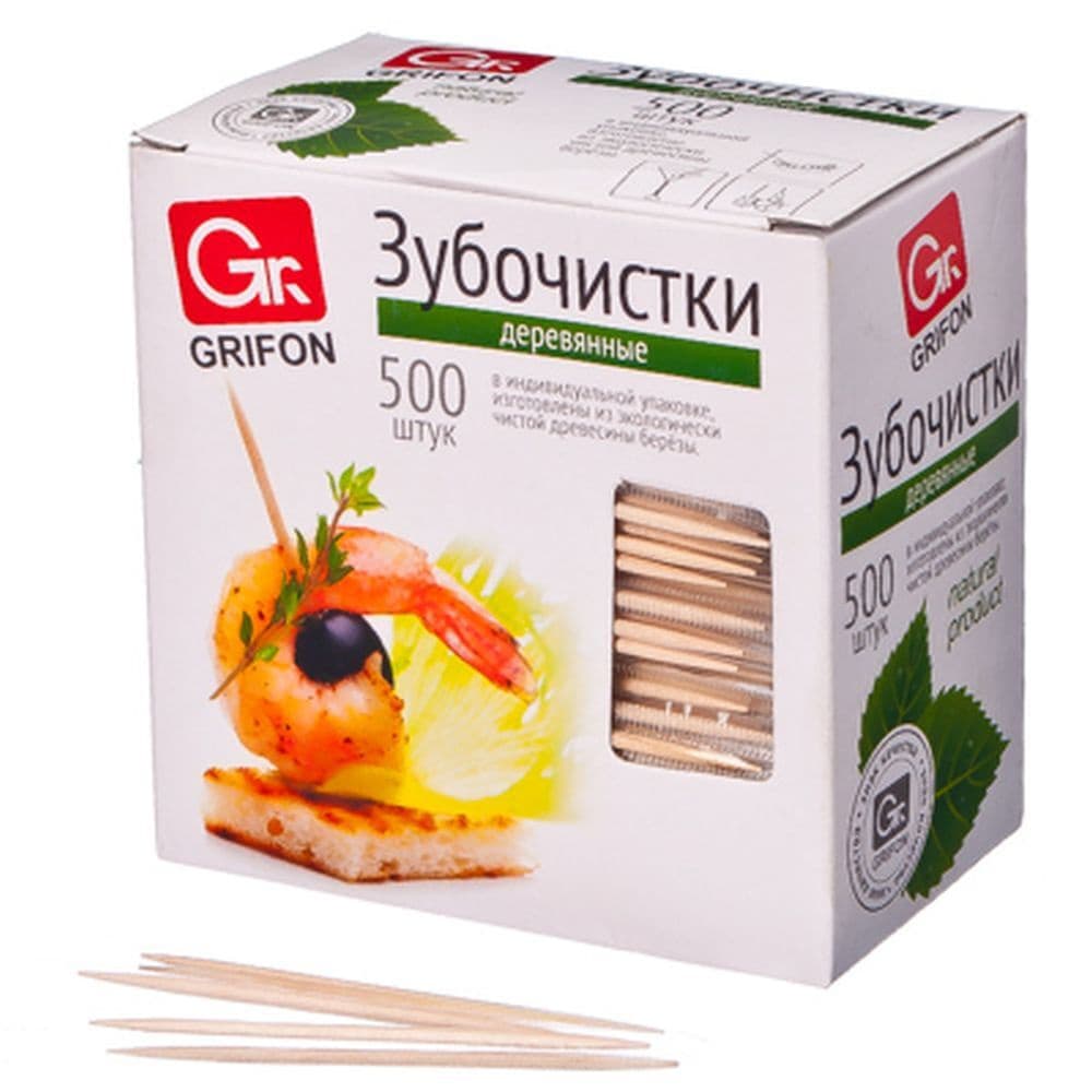 ГРИФОН Зубочистки из дерева 500шт