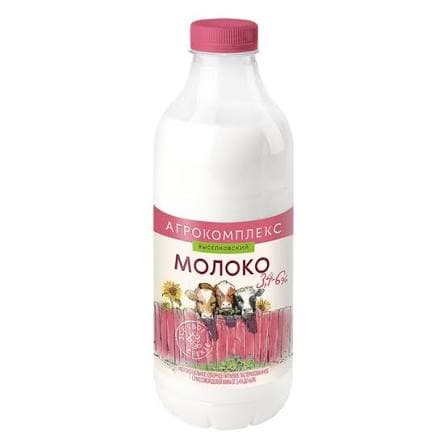 Молоко отборное 3,4-6% 900мл Агрокомплекс БЗМЖ