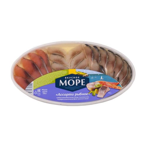 Ассорти рыбное Вкусное море 170г горбуша сельдь скумбрия